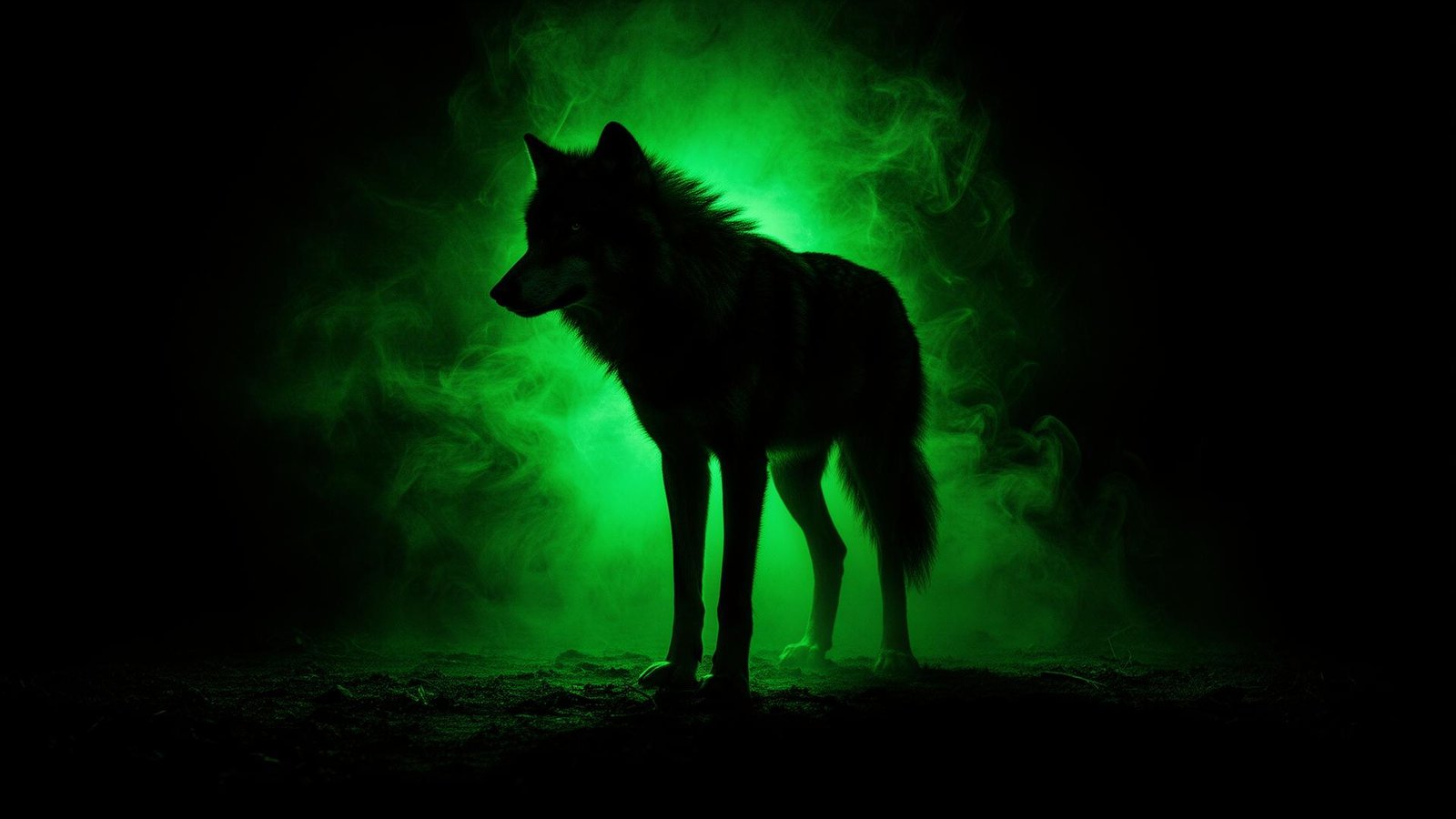 Wolves Studio — neon-lit wolf silhouette